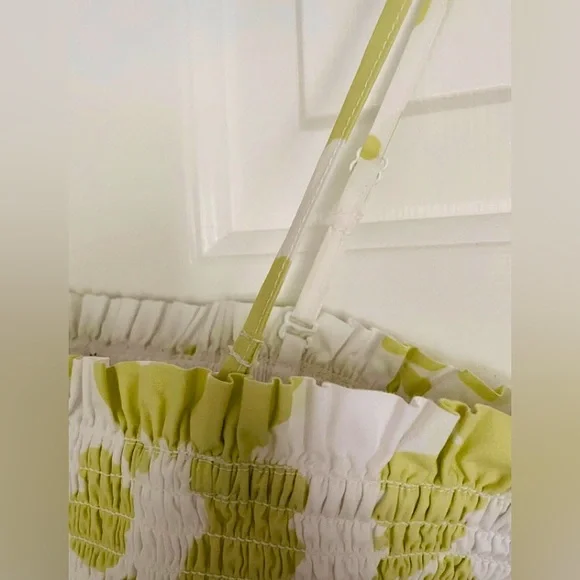 🆕🔥AMERICAN EAGLE 🦅 SUPER CUTE PRETTY GREEN&WHITE ADJUSTABLE STRAPS MINI DRESS - Picture 3 of 4